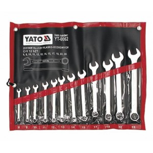 YATO YT-0062. Набор ключей комбинированных 12шт. 8-24мм. 