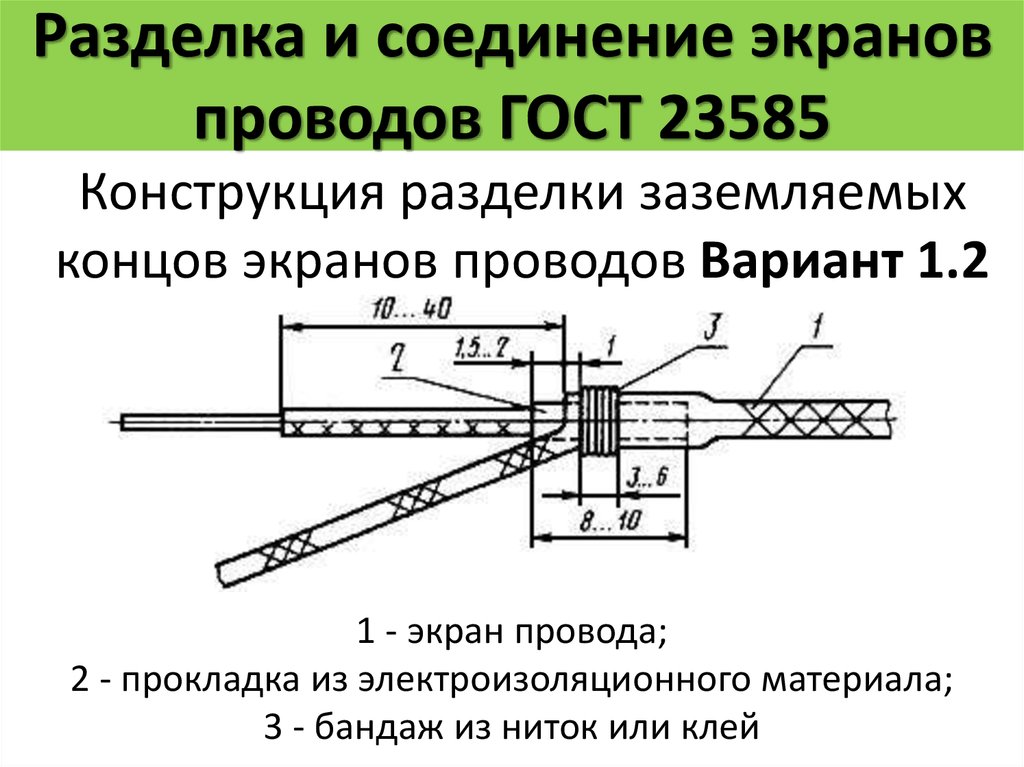 Разделка кабеля. Заземление экрана кабеля ГОСТ 40 мм. Разделка и подключение экрана кабеля. Соединение экранов кабелей. Разделка экранов кабелей.