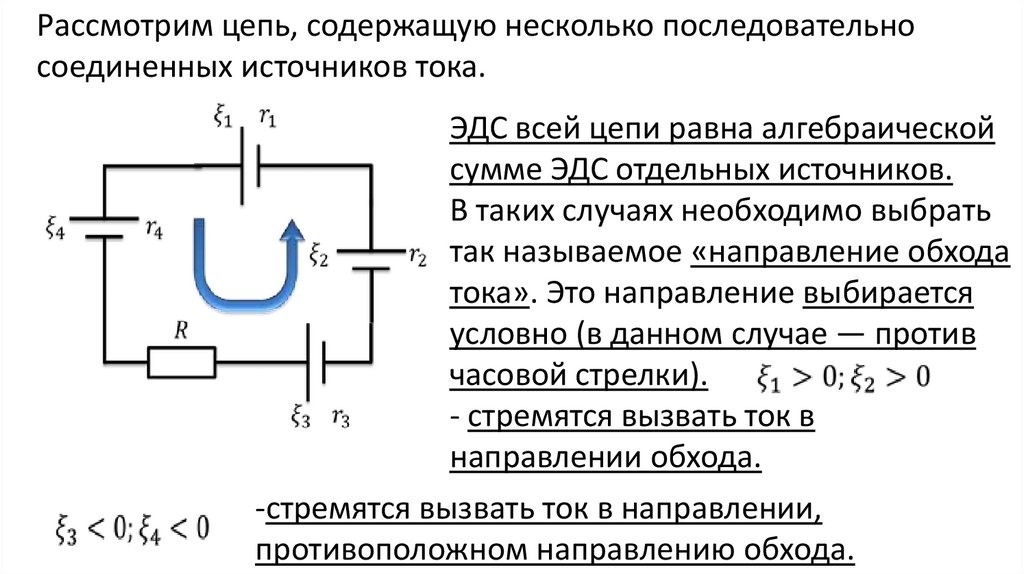 Эдс источника электрической цепи