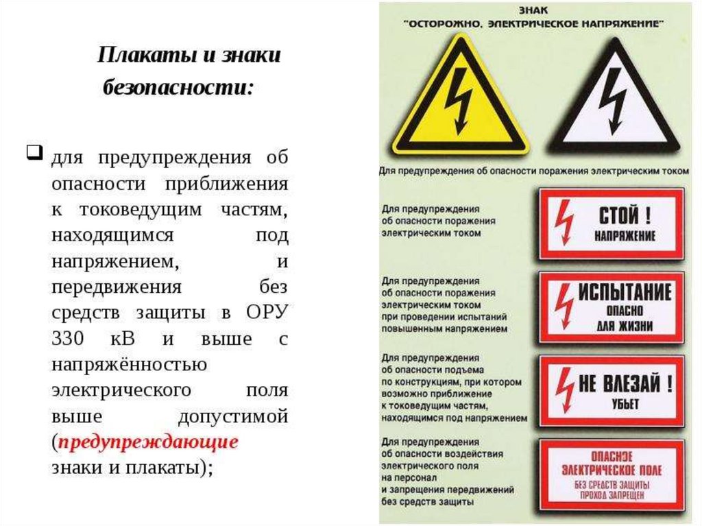 Требования каких знаков. Знаки безопасности от поражения электрическим током. Плакаты и знаки безопасности в электроустановках. Виды плакатов и знаков безопасности применяемых в электроустановках. Виды плакатов в электроустановках.