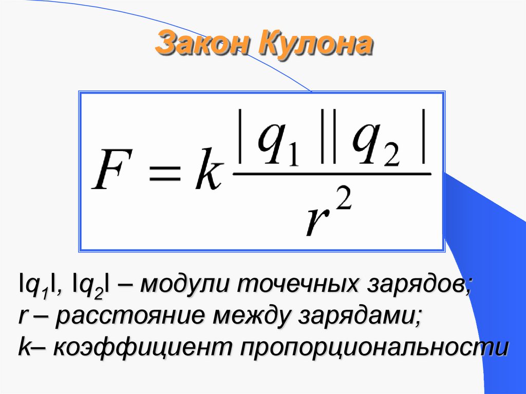 Сила электрического взаимодействия. Закон кулона формула и формулировка. Коэффициент пропорциональности в формуле кулона. Электрический заряд кулон формула. Закон кулона формула 8 класс.