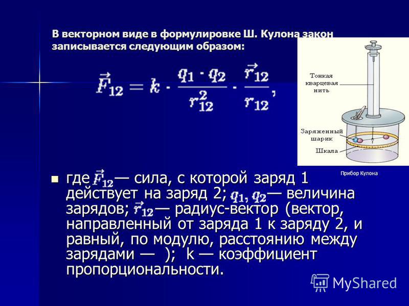 Виды зарядов закон кулона. Закон Шарля кулона. Закон Шарля кулона формула. Закон кулона. Математическая запись закона кулона.