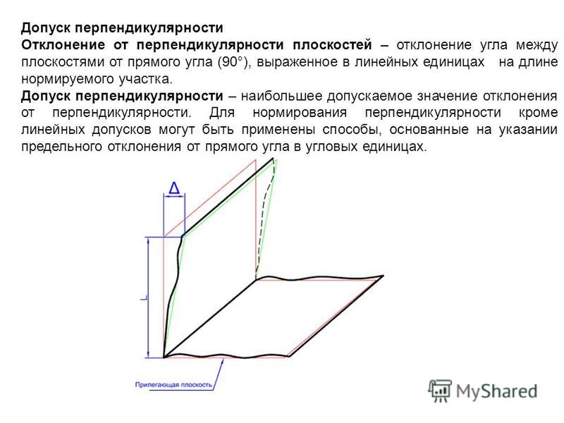 Перпендикулярность на чертеже