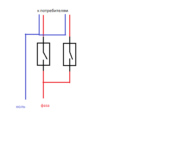 Как сделать нуля самому. Схема подключения 2 фазного выключателя. Схема подключения фазы на выключателе. Выключатель схема фаза ноль. Выключатель двухклавишный на 2 фазы.