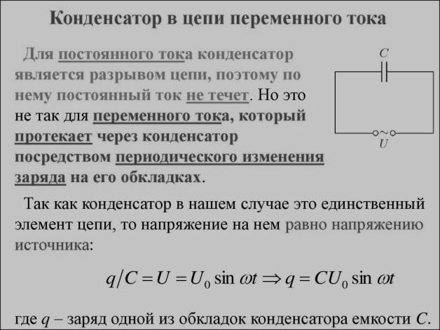 Максимальный ток через конденсатор