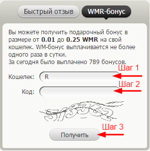 бонусы wmr моментально