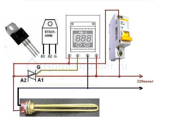 Схема включения bta41 600