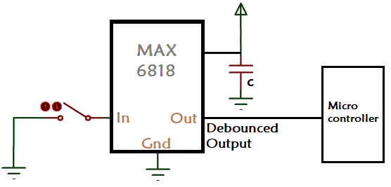 Switch Debouncing Circuit using MAX6818