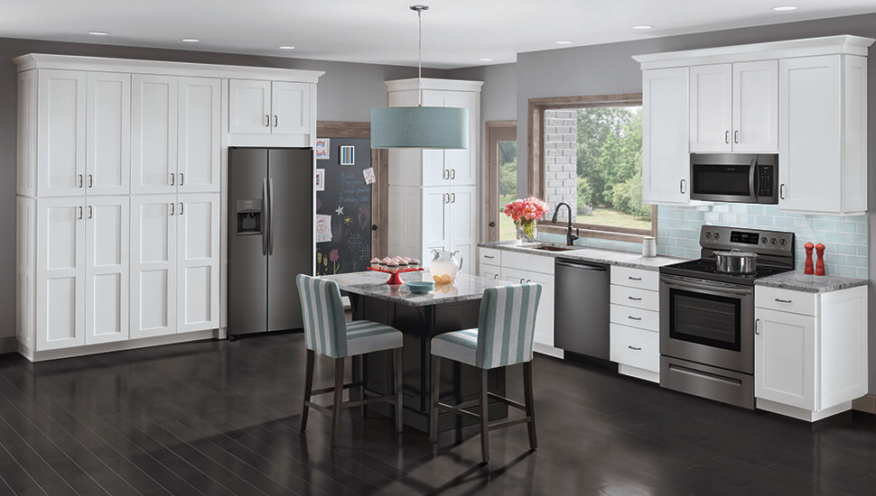 Kitchen with Black Stainless Steel Frigidaire Gallery Appliances