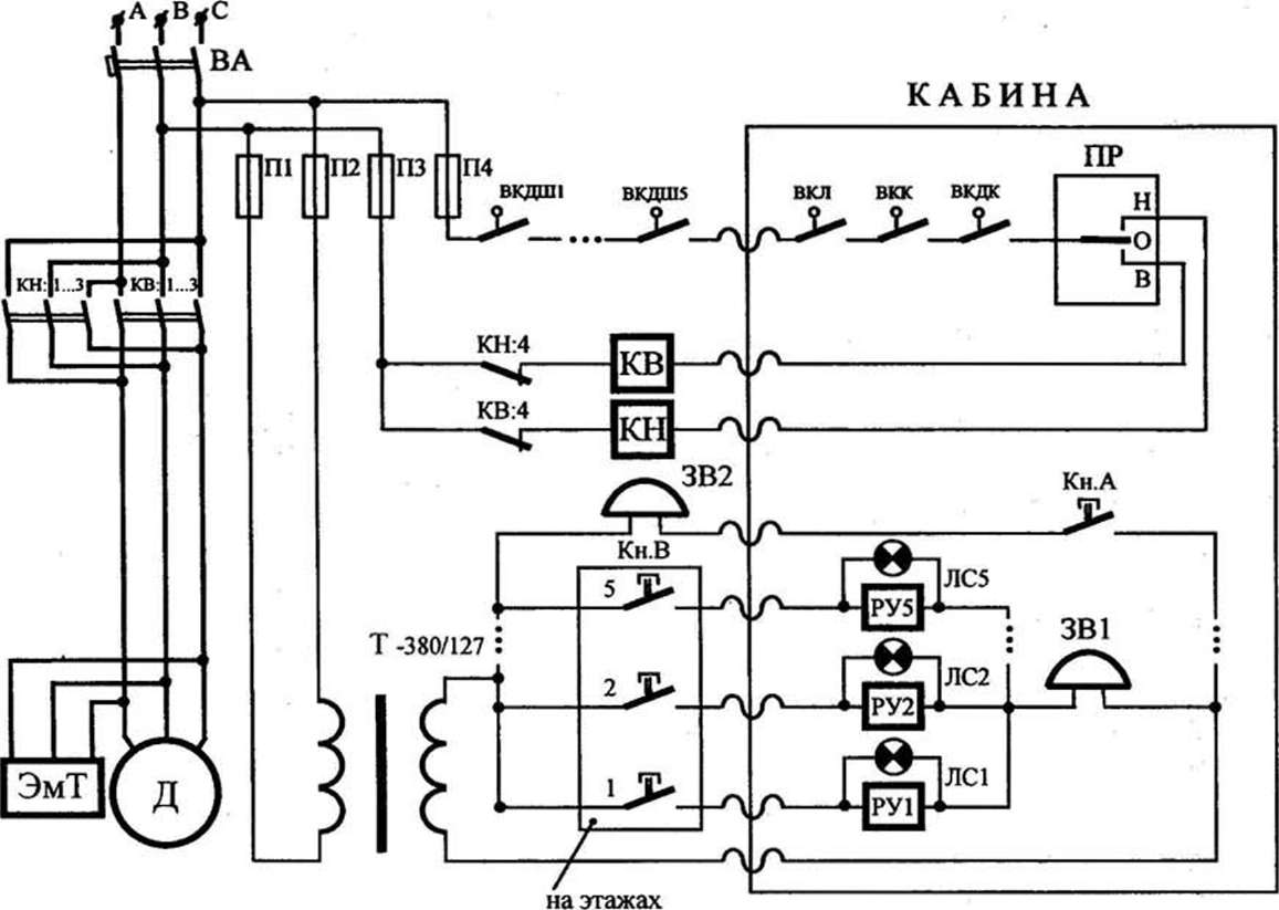 Рисунок 5 электрическая схема. Принципиальная электрическая схема грузового лифта. Эл схема грузового лифта. Принципиальная электрическая схема управления лифтом. Схема подключения грузового лифта.