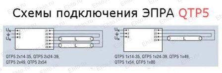 подключения нерегулируемым ЭПРА QTP5