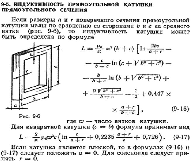 Площадь сечения катушки