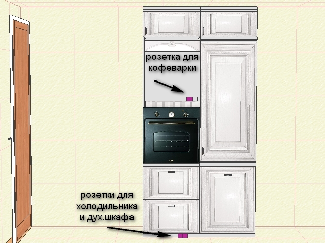 Встроенный духовой шкаф розетка. Розетка для встроенного холодильника. Розетки для встроенной духовки и микроволновки. Размещение розетки для встроенного холодильника. Розетка для холодильника на кухне.