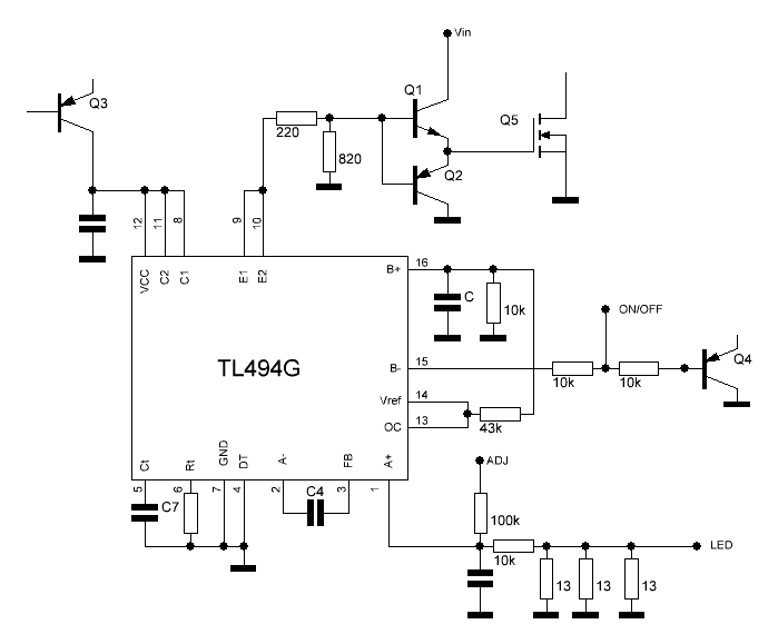 Микросхема tl494 схема включения