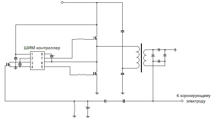 Шим мерцание. Генератор коронного разряда схема. Однотактный ШИМ – контроллер. ШИМ контроллер схема. ШИМ контроллер для блока питания.