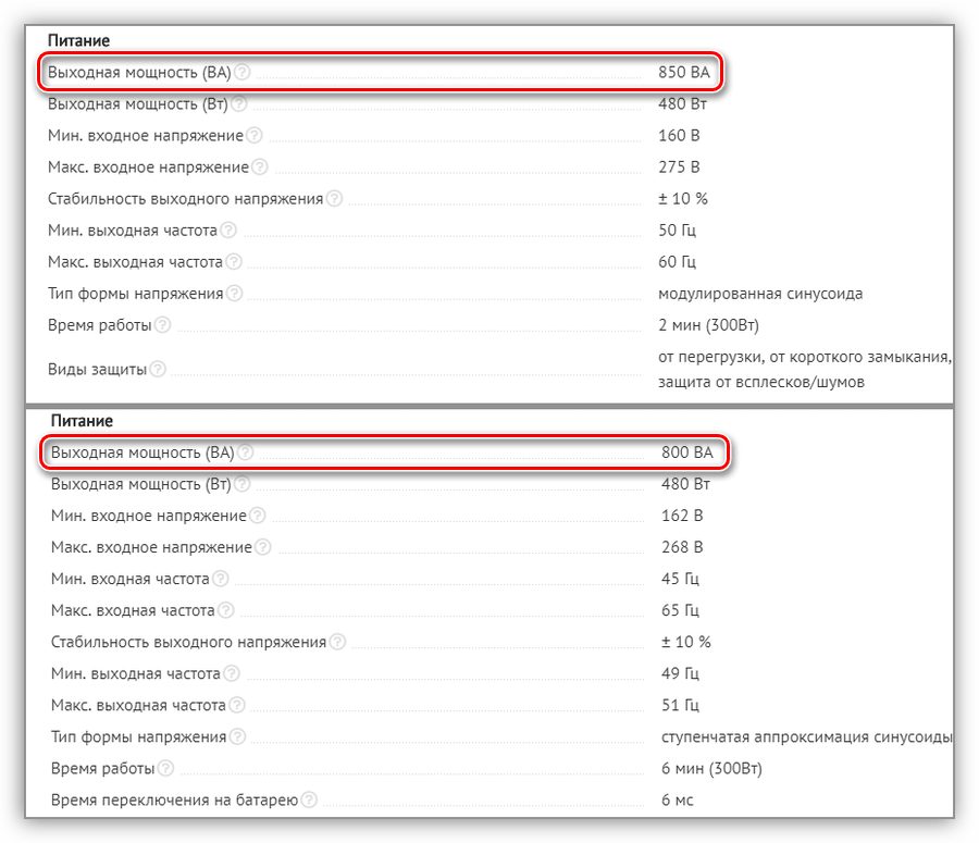Определение выходной мощности при выборе источника бесперебойного питания для компьютера