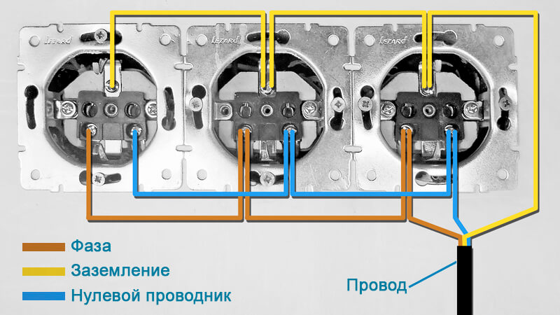 Шлейфовый способ подключения розеток