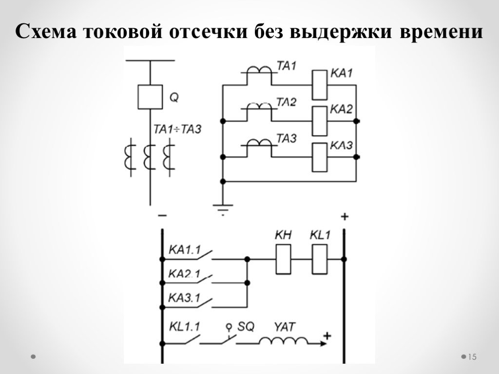 Максимально токовая. Принципиальная схема токовой отсечки. Схема максимальной токовой отсечки. Схема токовой отсечки трансформатора. Схема токовой отсечки с выдержкой времени.