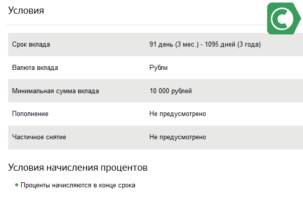 Условия оформления депозитного сертификата 