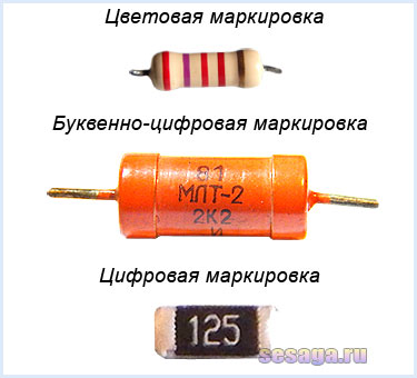 Виды маркировки резисторов