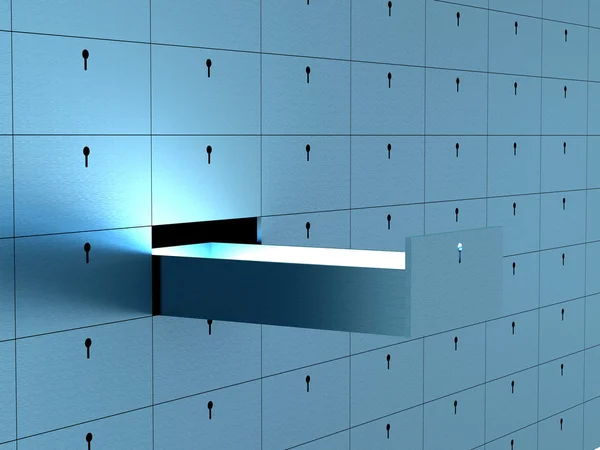 С открытыми порами в сейф — стоковое изображение С открытыми порами в сейф — стоковое фото