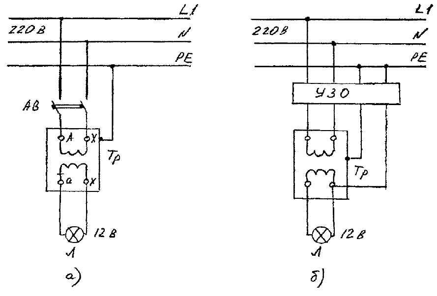 Рис 4 схема. Защитное Эл Разделение цепей. УЗО после разделительного трансформатора. Электрическое Разделение сетей схема. Защитное электрическое Разделение.