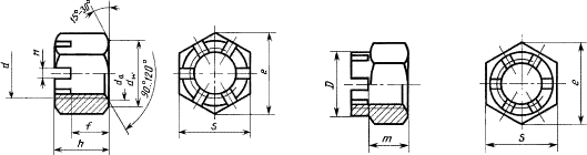 ГОСТ 5918-73 гайки корончатые М12 - М48 и прорезные М4 - М10