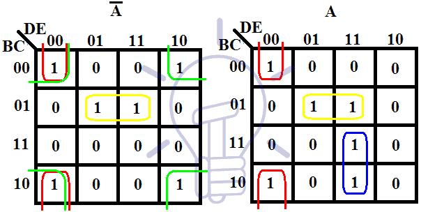 5 variables K-map Truth table and simplification